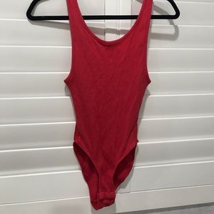 Red out from under bodysuit